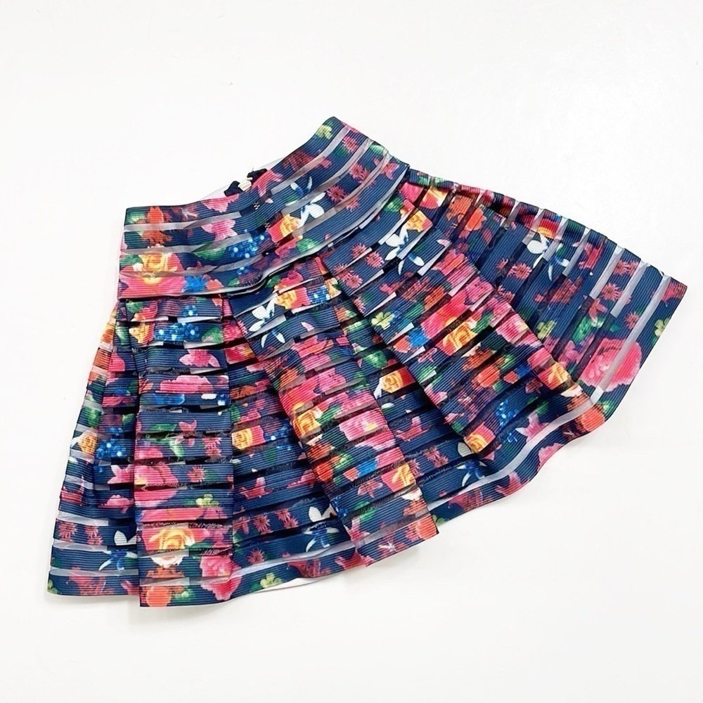 Emma & Elsa toddler girls striped floral print skirt